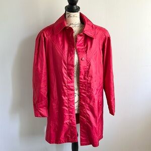 Vintage Windsor Bay Raincoat Women's Red Jacket Size 12